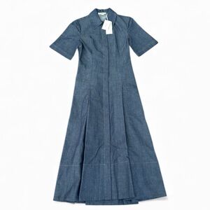 Vince Denim Short Sleeve Shirt Dress